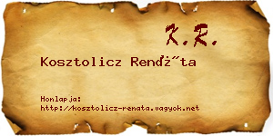 Kosztolicz Renáta névjegykártya
